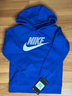 Nike Youth Bright Blue Hoodie with White Swoosh